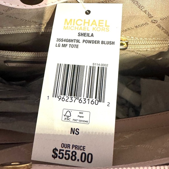 Michael Kors Sheila Large Tote Bag Powder Blush - Picture 4 of 4